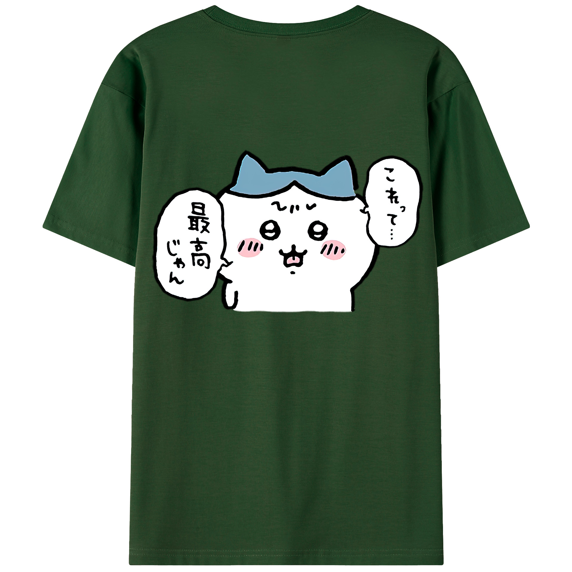 （画像用） ちいかわ ハチワレ Chii-kawa hachiware 綿100％半袖Tシャツ（背面プリント）